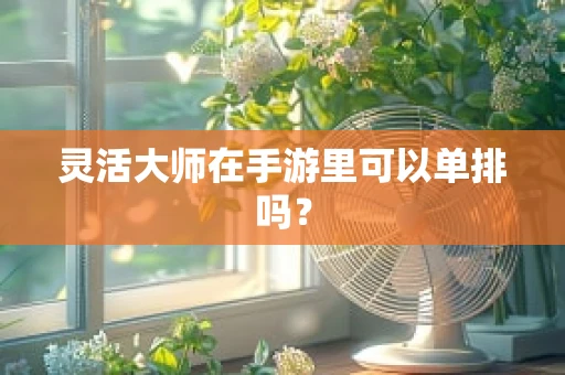 灵活大师在手游里可以单排吗？