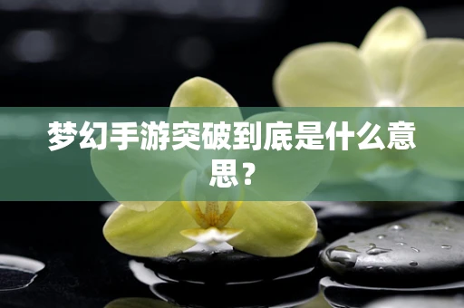 梦幻手游突破到底是什么意思？