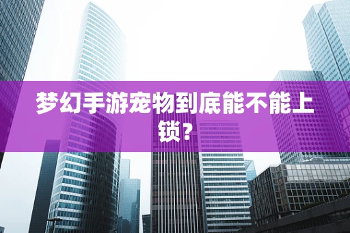 梦幻手游宠物到底能不能上锁？
