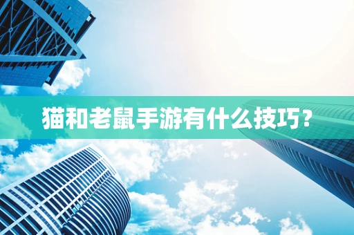 猫和老鼠手游有什么技巧？