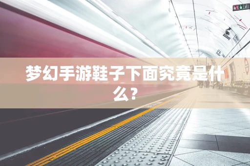梦幻手游鞋子下面究竟是什么？
