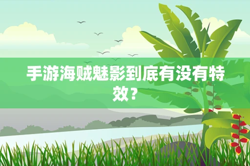 手游海贼魅影到底有没有特效？
