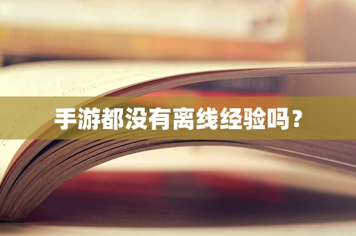 手游都没有离线经验吗？