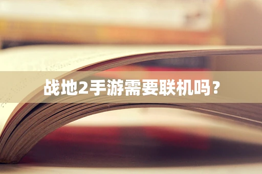 战地2手游需要联机吗？