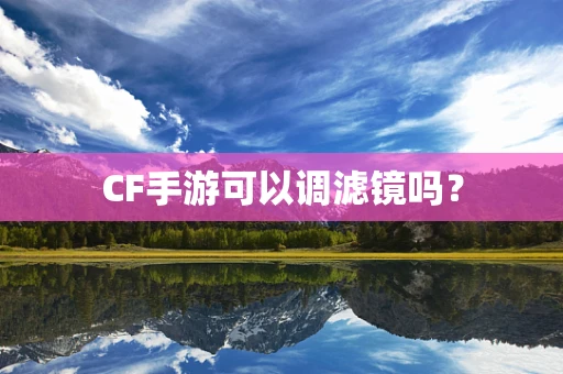 CF手游可以调滤镜吗？