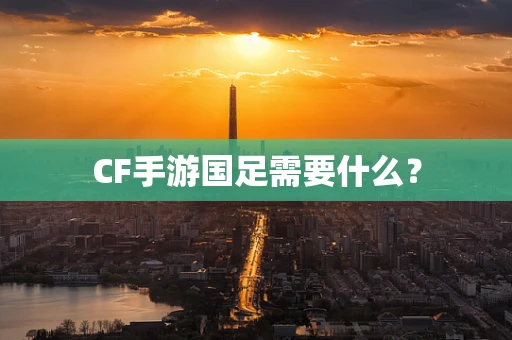 CF手游国足需要什么？