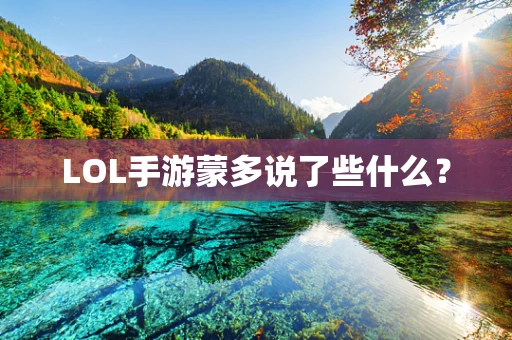 LOL手游蒙多说了些什么？