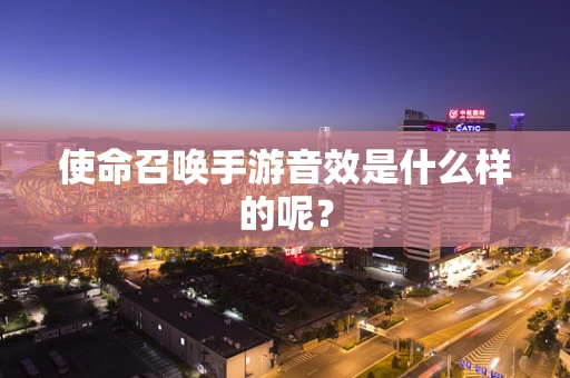 使命召唤手游音效是什么样的呢？