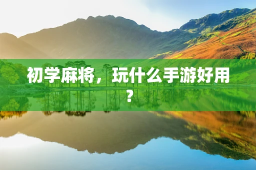 初学麻将，玩什么手游好用？