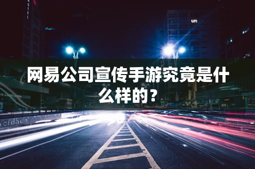 网易公司宣传手游究竟是什么样的？