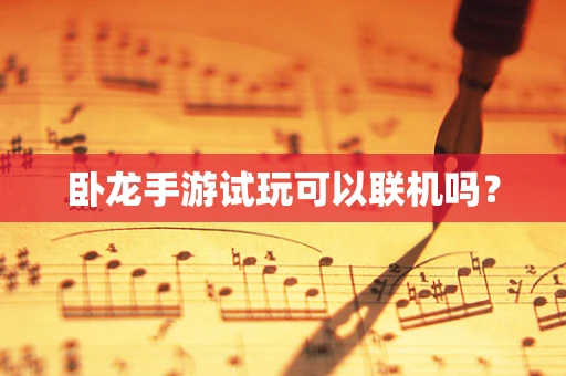 卧龙手游试玩可以联机吗？